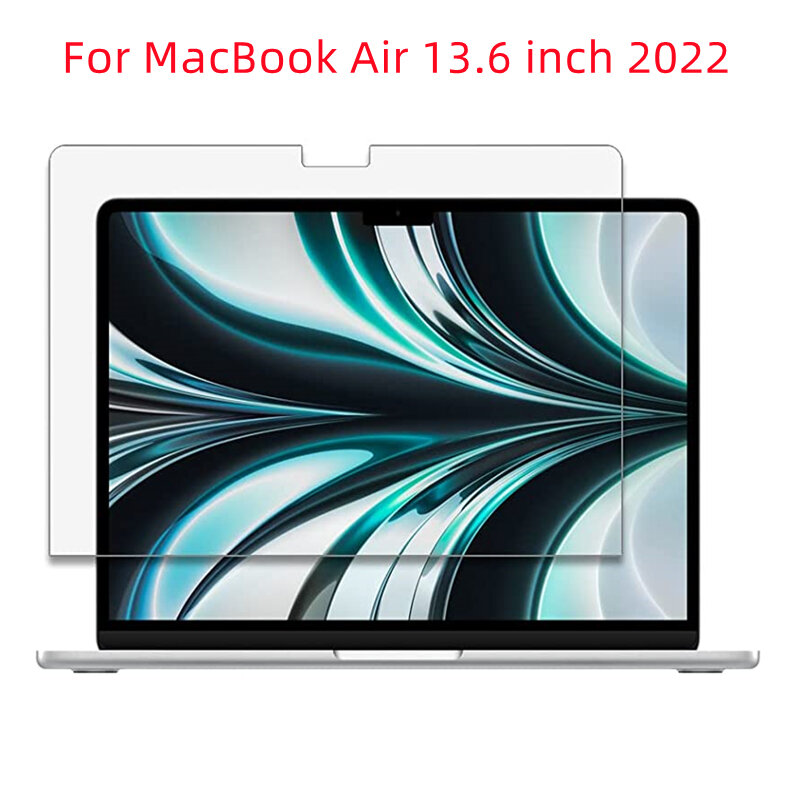 Pellicola salvaschermo in vetro temperato 9H per Apple MacBook Air M2 Chip 13.6 pollici 2022 modello A2681 pellicola protettiva trasparente antigraffio HD