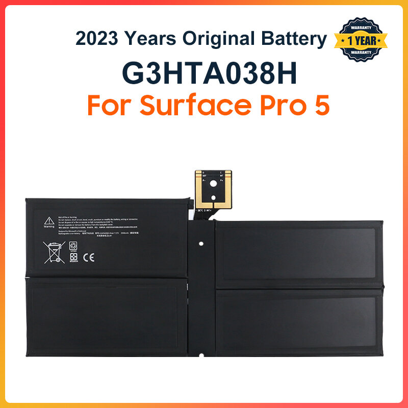 G3HTA038H DYNM02 Laptop Battery for Microsoft Surface Pro 5 1796,Pro 6 1807 1809 12.3'' Series Tablet 7.57V 5940mAh