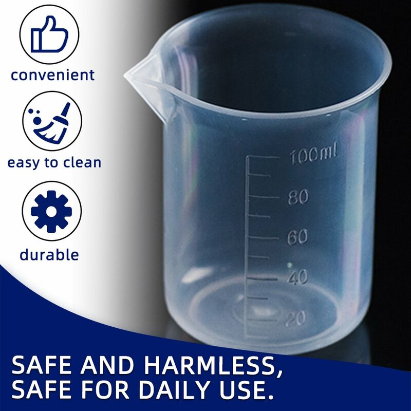Practical 100ML Transparent Cup Scale Plastic Measuring Cup Measuring Tools for Home Baking Kitchen Tools