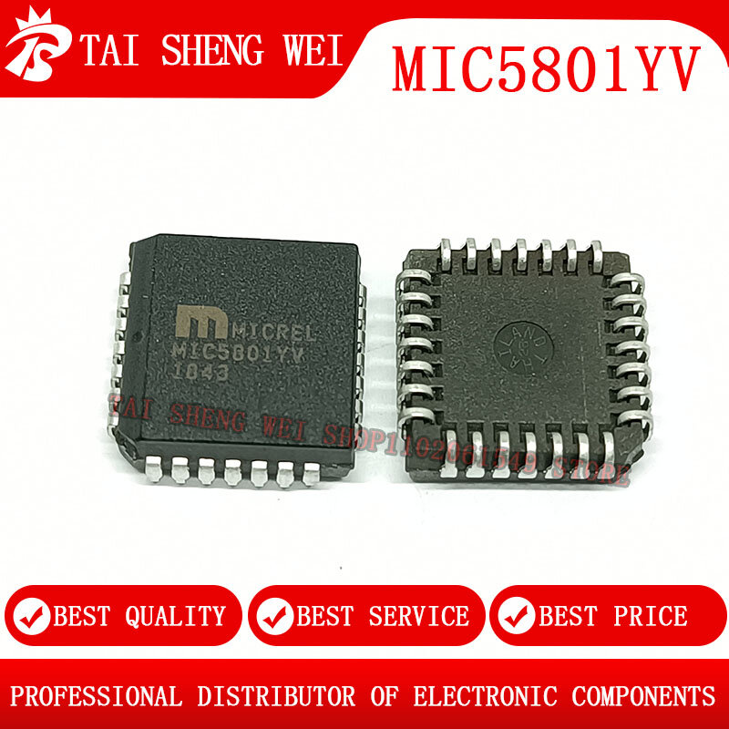 2PCS MIC5801YV PLCC-28  MIC5801 IC DRVR LATCH 8BIT PAR IN 28PLCC