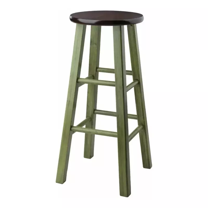 Tabouret de bar en bois de lierre, chaise de piste, vert rustique, finition de brochure, meubles de cuisine, 29 po