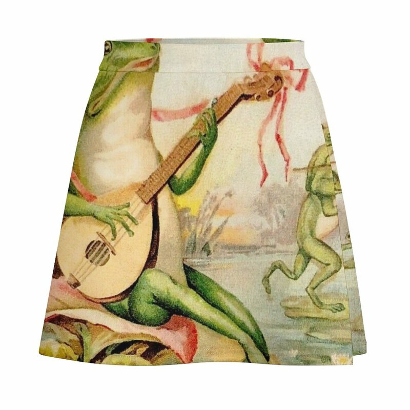 Żaba brzdąkanie: Mini spódniczka w stylu Vintage abstrakcyjna rozrywka
