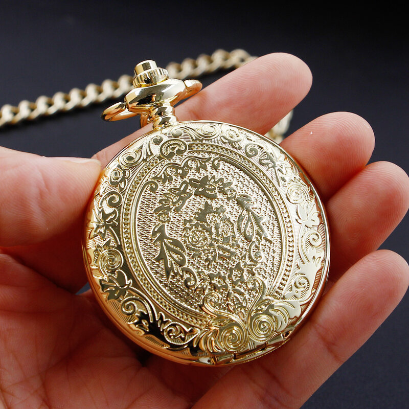 Vintage Gold Luxe Quartz Zakhorloge Vrouwen Mannen Ketting Minimalisme Gepersonaliseerde Pocket Fob Horloge Unieke Geschenken Reloj Hombre