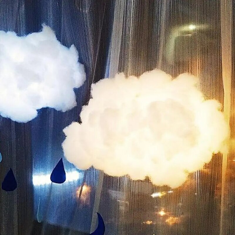 Adornos colgantes de nube de algodón Artificial blanca, accesorios de fiesta con forma de nube de cielo DIY, decoración de fiesta de cumpleaños y Navidad, fondos de nube