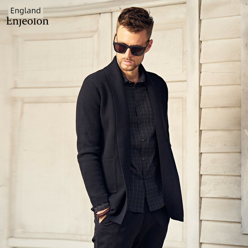 영국 스타일 캐주얼 가디건 재킷, 한국 버전 아우터, 멋진 트렌디 스웨터, 가을 남성 의류