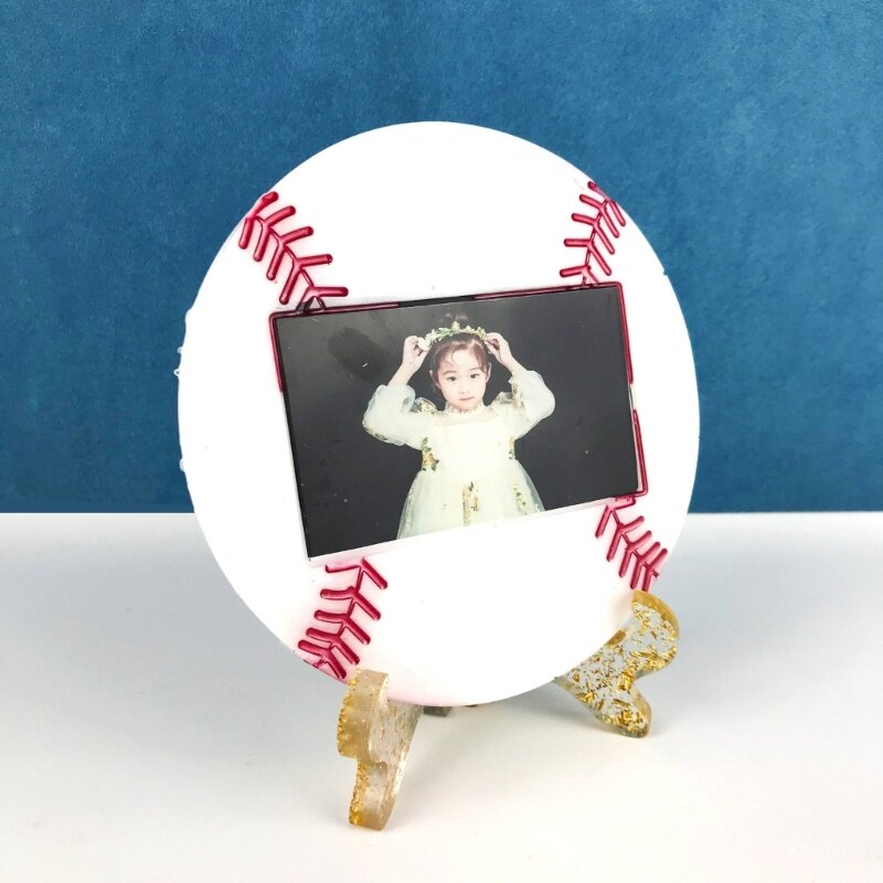 Cetakan Silikon Bingkai Foto Bentuk Bisbol Cetakan Resin untuk Alat Perhiasan Kerajinan DIY