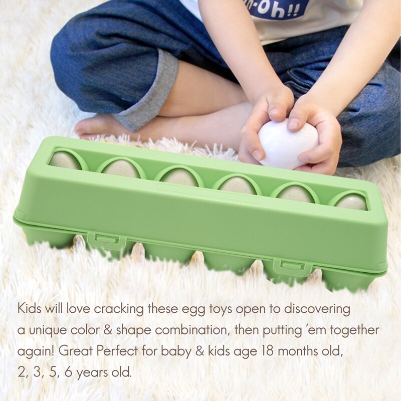 12 Stück Ostern Dinosaurier Eier sensorisch früh lernen Feinmotorik Spielzeug pädagogische Farbform Puzzle Geschenke