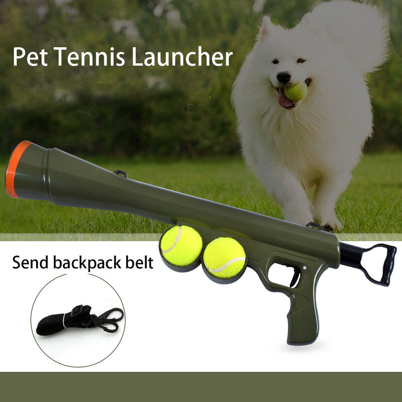 Pistola de tiro para mascotas, lanzador de tenis, juguete interactivo para entrenamiento de mascotas, juguete educativo para perros