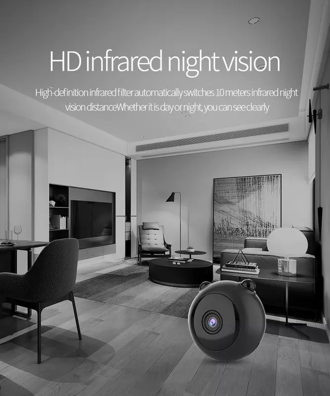Minicámara HD con Sensor de visión nocturna, videocámara inalámbrica con Wifi, Monitor de bebé para casa y oficina, cámara de salpicadero DVR para coche, vigilancia de seguridad para mascotas