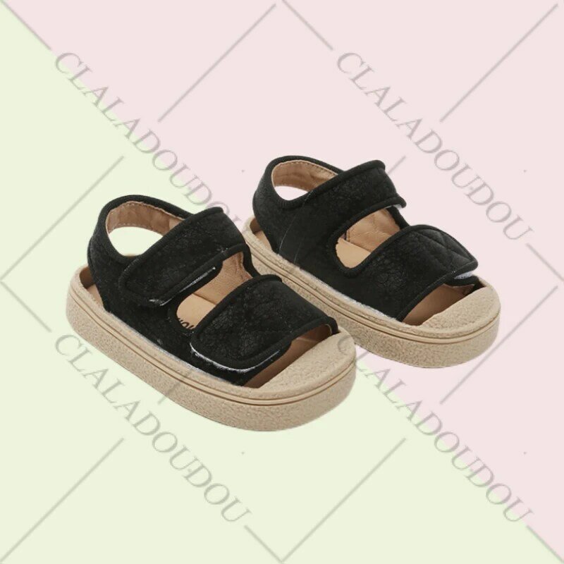 Sandales d'été à bout fermé pour filles, 12-16cm de marque, sandales d'extérieur décontractées solides pour garçons en bas âge, sandales de plage pour bébé de 0 à 3 ans