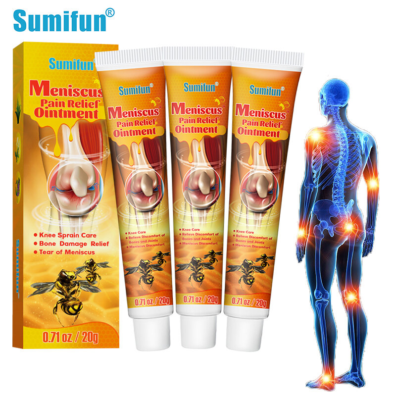 Sumifun-Crema para aliviar el dolor de Venom de abeja, ungüento analgésico para artritis, articulación, rodilla, cuello, ciática Lumbar, sinovial, reparación de menisco, 3 uds.