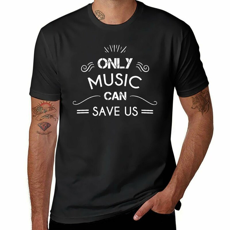 Camiseta de anime masculina, só a música pode nos salvar, camisetas, roupas