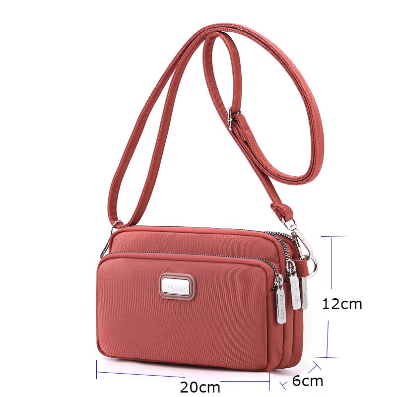 Mini borsa da donna a 3 strati di moda borsa a tracolla piccola da donna in tessuto di alta qualità borsa per lo Shopping per ragazze in stile grazioso