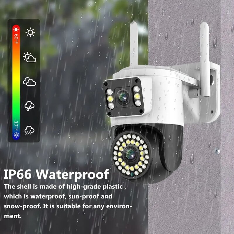 Kamera 4K 8MP HD YOOSEE IP podwójny obiektyw PTZ kamera Wifi dwuekranowe automatyczne śledzenie dwukierunkowego kolorowego kamera ochrony noktowizyjnego dźwięku