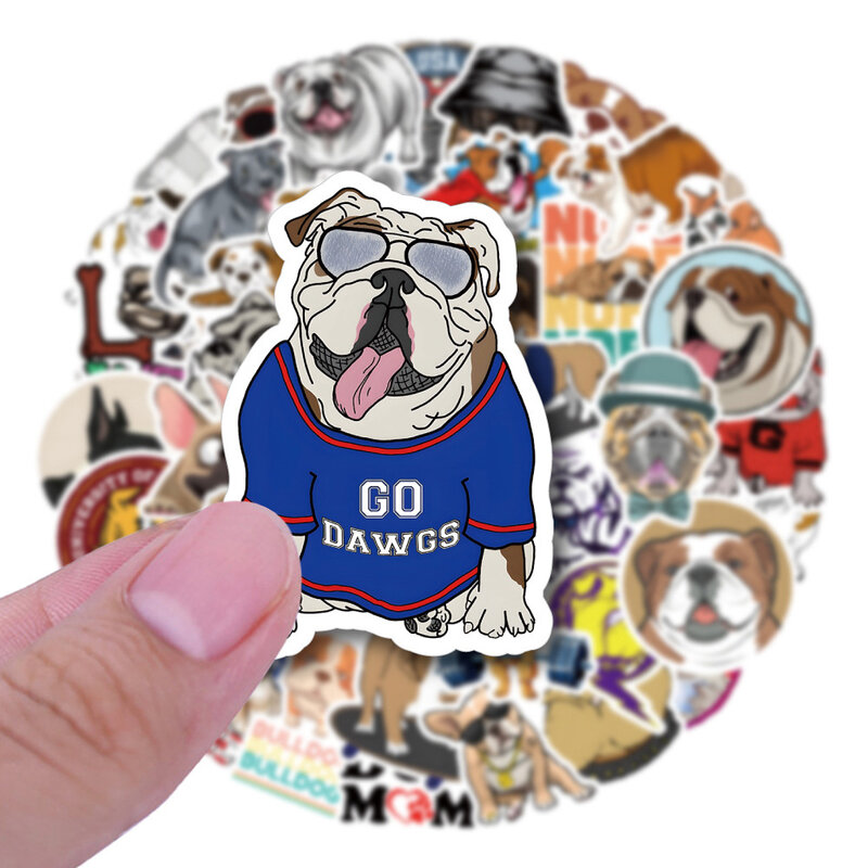 10/30/50/100pcs Cute Bulldog Cartoon Stickers DIY Laptop Scrapbook Phone Waterproof Graffiti Decal Kids Animal Dog Sticker Packs