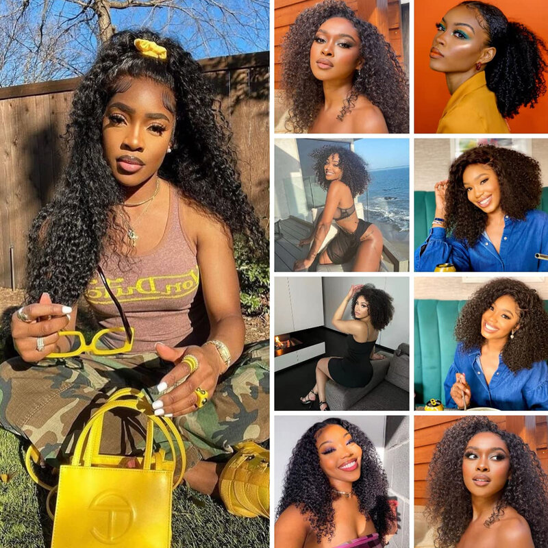 Tissage Brazilian Raw Kinky Curly 3 4Bundle Deals Virgin Hair Extension Natural Black 8-26Inch 100% cheveux Real Human HairWeave