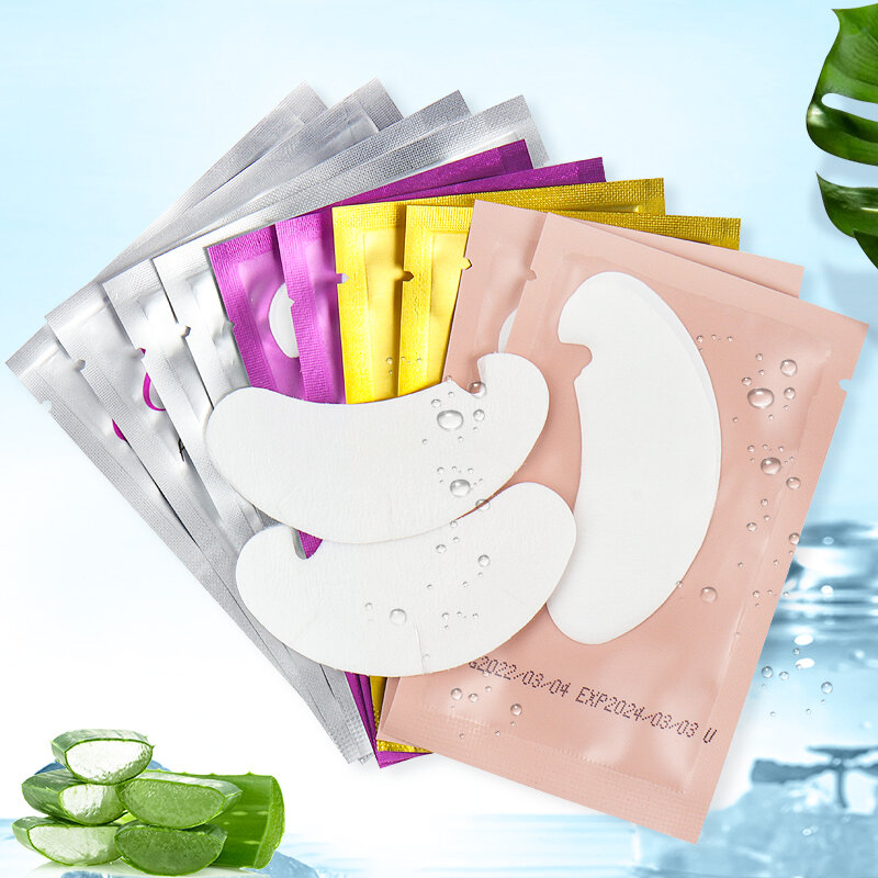 50Pairs Eyelash Extension U-Shaped Incision Gel Paper Patches Grafted False Lash Under Eye Pad Sticker Tips Female Makeup Tools