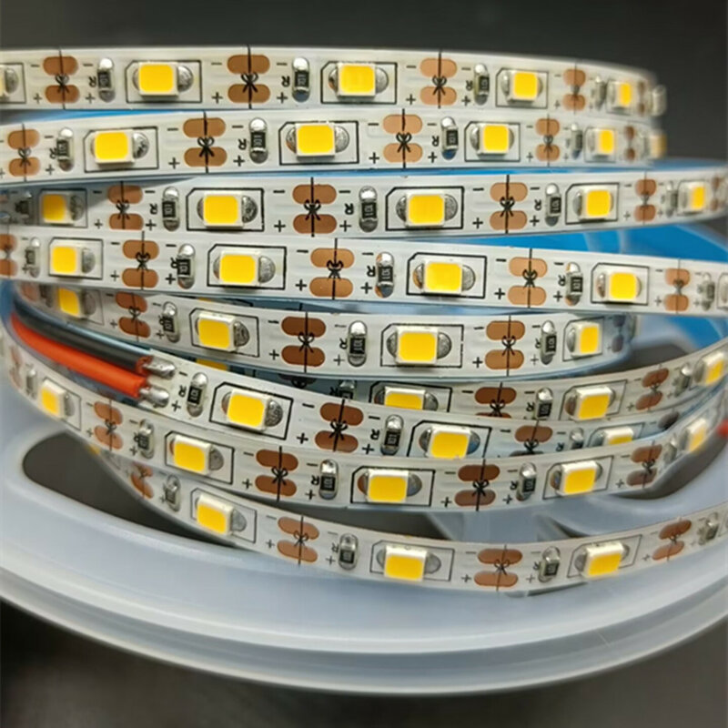 Tira de luces LED Flexible y cortable para el hogar, barra de lámpara suave de 5M, 600LEDs, 2835 DC12V, 24V, 120LEDs/m, color rojo, azul hielo, verde, amarillo, rosa