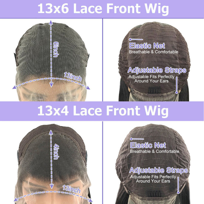Peluca Frontal de encaje transparente para mujer, cabello humano rizado de color Natural, precortado, sin pegamento, 13x4 HD, 13x6