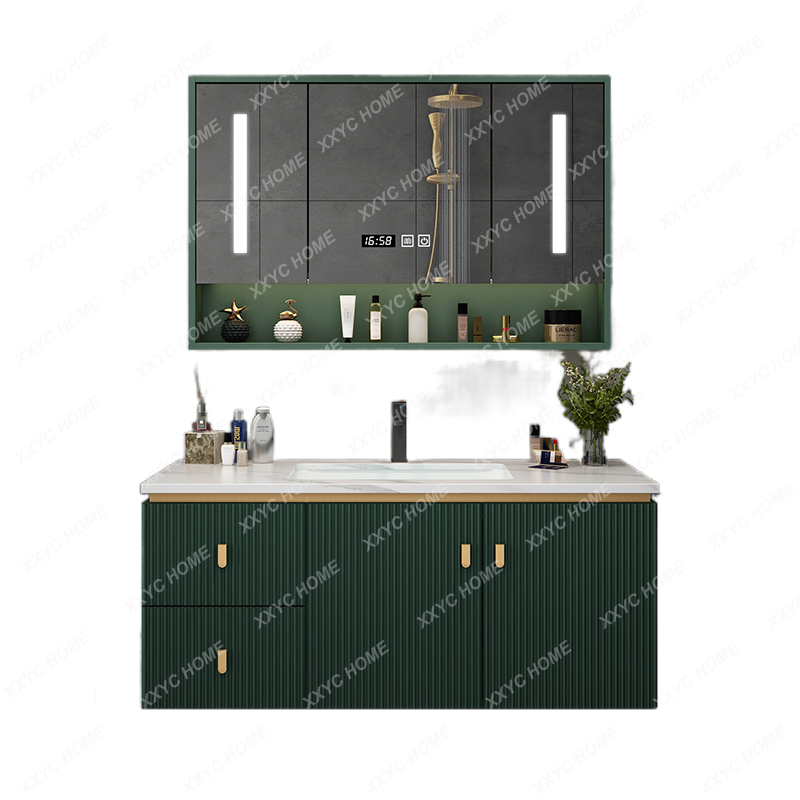 Light Luxury Bathroom Table Wash Face Wash Basin Cabinet Combination Smart Bathroom Mirror Cabinet