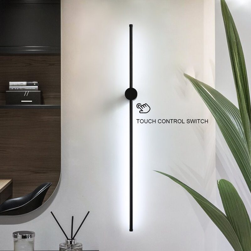 Lámpara LED de pared de estilo nórdico, candelabro de pared moderno con Interruptor táctil, rotación de 350 °, accesorio ajustable