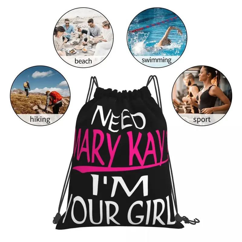Need Mary kay-i_m Your Girl mochilas para mujer, bolsas con cordón, paquete de bolsillo para zapatos, bolsas para libros para estudiantes