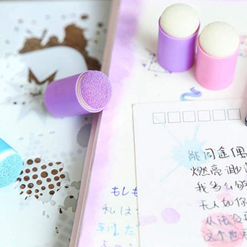 10Pcs Finger Sponge Daubers Painting Ink Pad Stamping Brush Craft Case Art Tool With Box Scrapbooking DIY Crafts