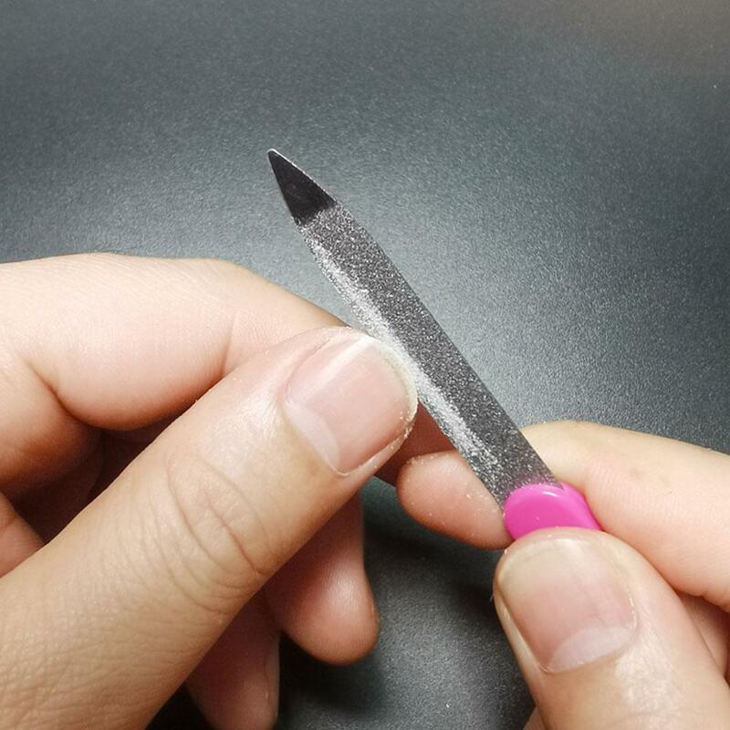 1 шт., двусторонняя пилка для ногтей, из нержавеющей стали