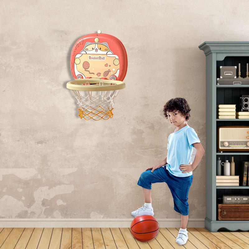 Juego de aro de baloncesto para baño, juego con bomba de baloncesto, ventosa y gancho, cesta, bola, sistema de Dunk, aro de baloncesto para niños pequeños