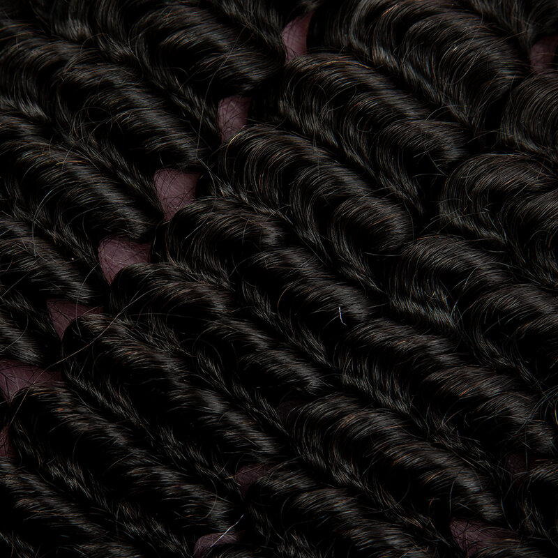 NABI-Pacotes de cabelo humano para trançar, onda profunda, extensão do cabelo virgem, cor natural, sem trama, extensões a granel