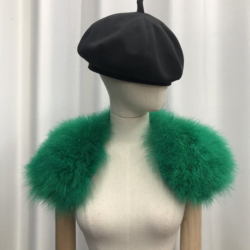 2023 New Arrival Real Fur Cape Women Genuine Ostrich Feather turkey Fur Vest Shawl Poncho Fashion One Size Y4379