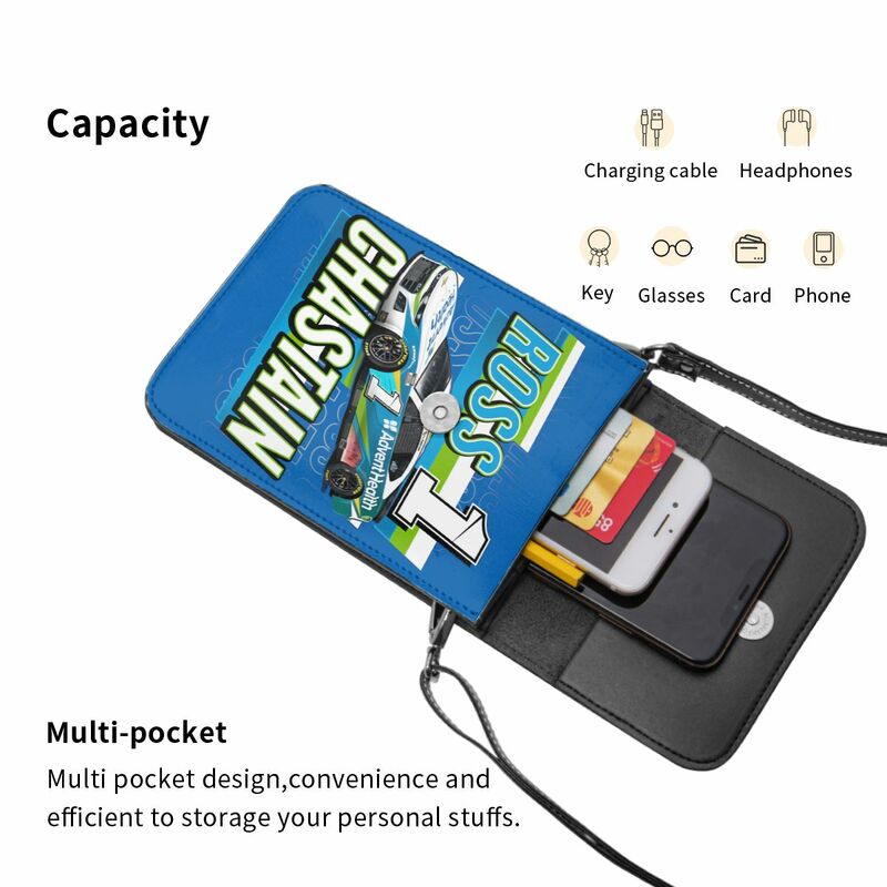 Ross Chastain 1 dompet selempang tas ponsel tas bahu dompet ponsel tali dapat disesuaikan
