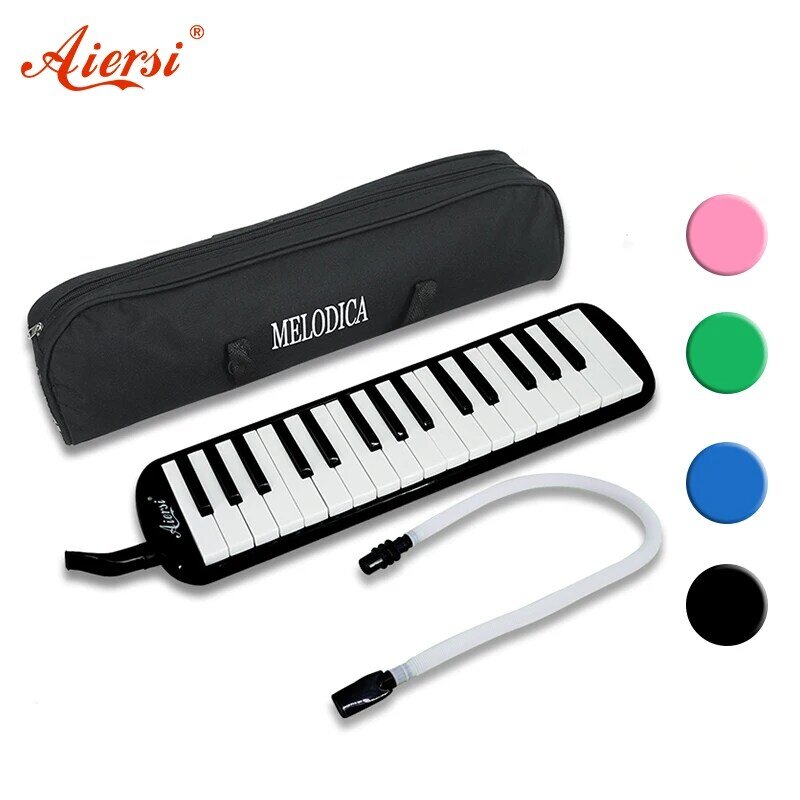 Aiersi 32 Key Melodica Piano Melodi Tabung Keyboard Profesional Pipa Harp Alat Musik Hadiah dengan Tali Tas Mouthpiece