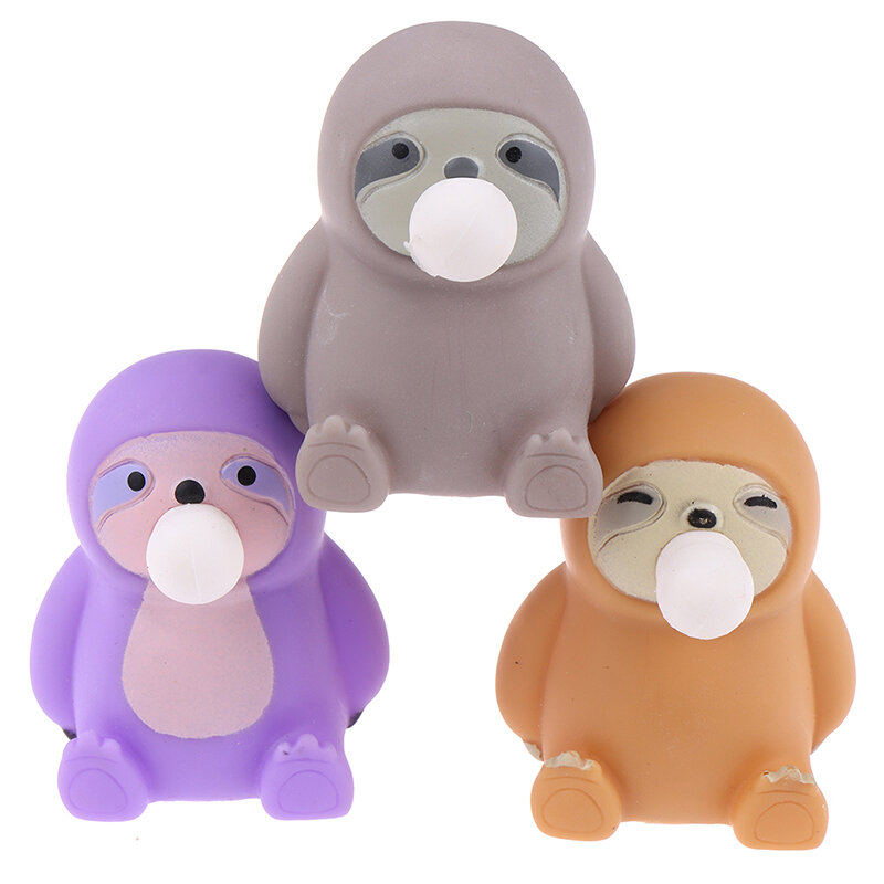 Fidget Toy Lovely bradipo Squeeze Animal Spit Bubble Toy Party Favor rilascio di pressione Vent Ball per bambini adulti bambini