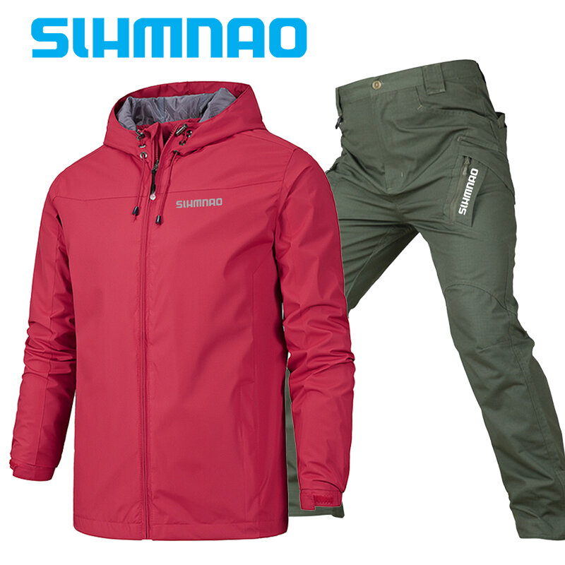 Fisherman Fishing Jacket, Spring and Autumn Windproof and Waterproof Fishing Suit, Mountaineering and Hunting Tactical Pants
