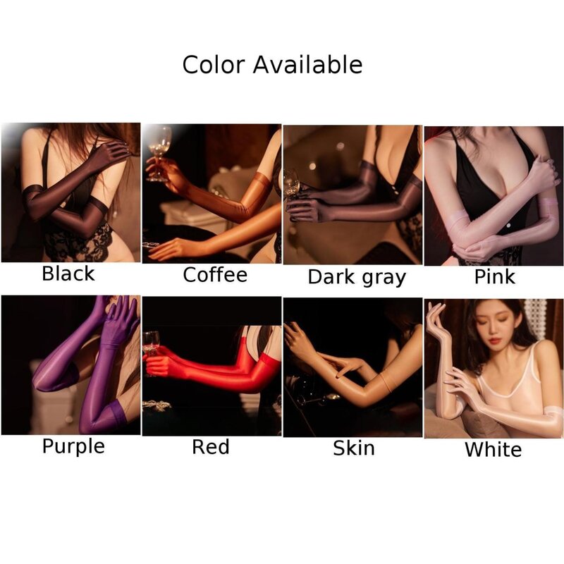 Сексуальные прозрачные перчатки для мужчин и женщин, блестящие глянцевые облегающие рукавицы, прозрачные ультраэластичные тонкие перчатки для косплея