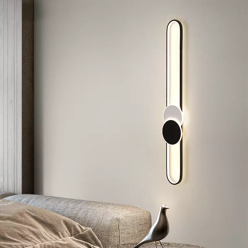 Lampu Dinding LED Modern, lampu dinding Nordik panjang untuk ruang tamu kamar tidur tangga loteng dekorasi Interior