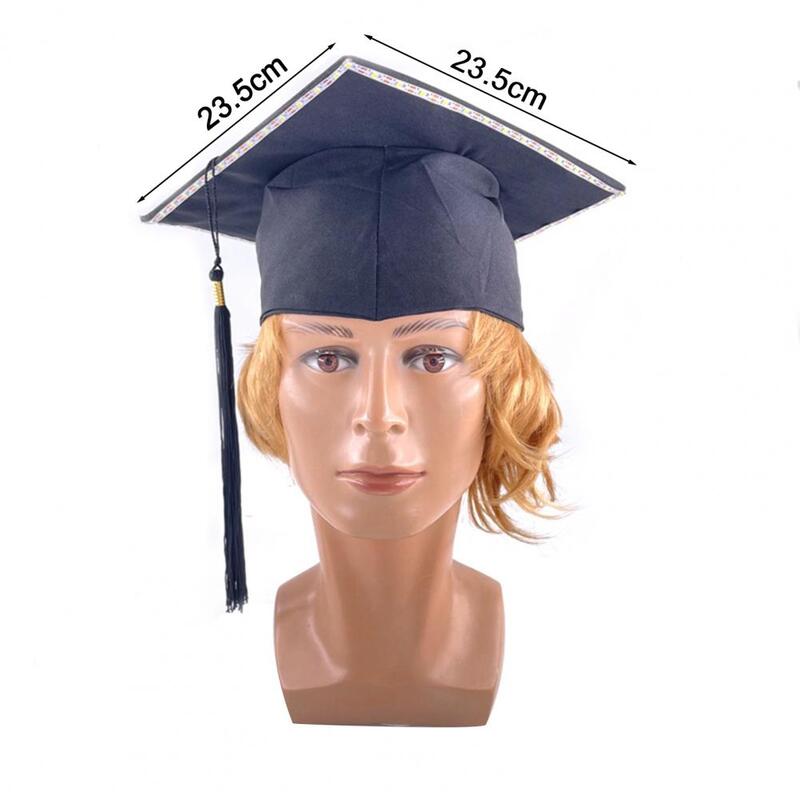 Unisex Graduation Bachelor Cap LED Luminous High School College Master Doctor Graduation Party Academic Hat Graduation Cap