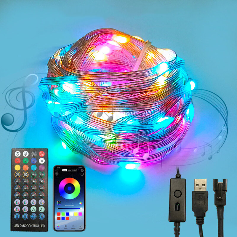 10m 100LED USB Magic Light String Christmas Day Leather String Light String Outdoor Wedding Camping Remote Control Light String