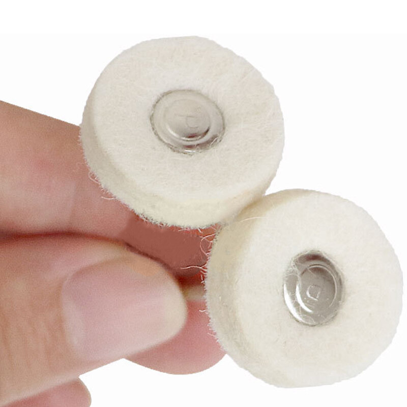Roda de lã redonda para ferramenta rotativa Dremel, lã, feltro, metal, jade, lixamento, polimento, polimento, escova de moagem, 2, 35,3mm haste, 20mm, 5pcs