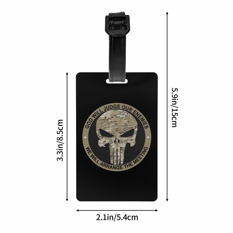 Punishers Skeleton Skull Luggage Tags for Suitcases Privacy Cover Name ID Card