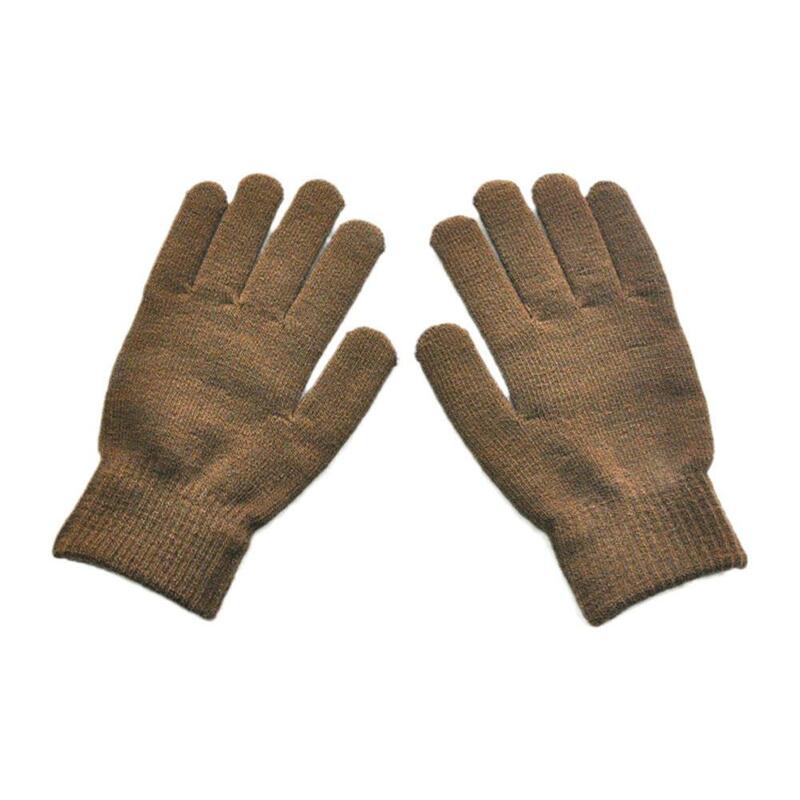 Jesienno-zimowa ciepła pełne rękawiczki z dzianiny, zagęszczona, miękka, wygodna rękawica jazda na rowerze, jazda samochodem w jednolitym kolorze dla mężczyzn Wo P6X0
