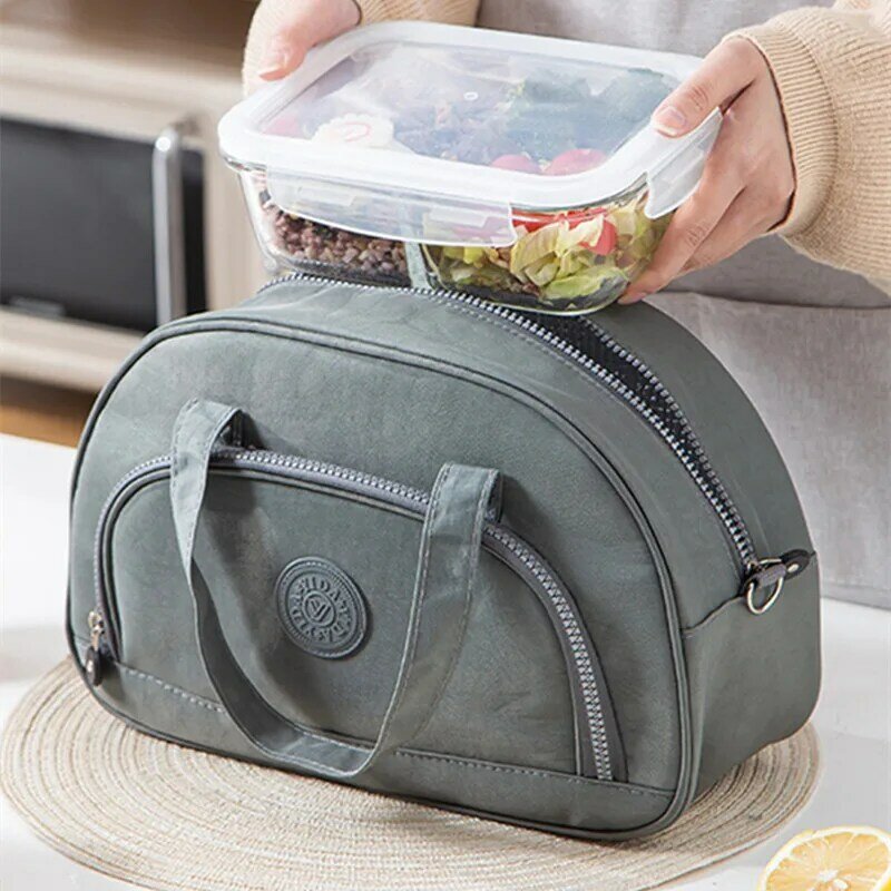 Women Thicken Thermal Lunch Box Bag for School Travel Work High Capacity Picnic Bento Insulated Cooler Food Case Storage Bags