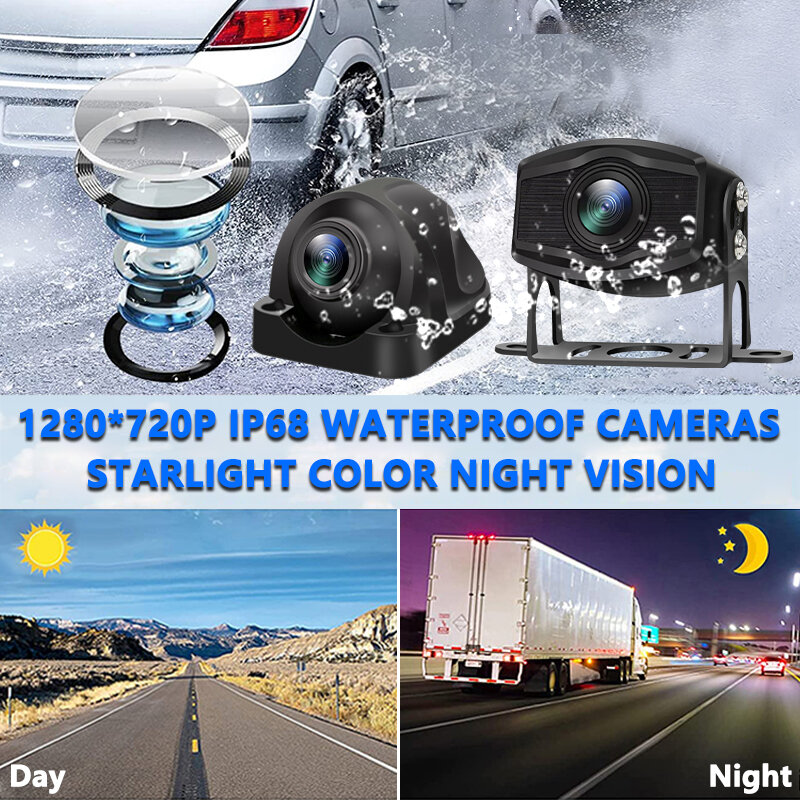 Hệ thống giám sát AHD 10.1'' 5CH cho xe hơi Màn hình cảm ứng dành cho xe hơi/xe buýt/xe tải 720P CCTV BSD bộ cảnh báo giám sát điểm mù Camera xe hơi Tầm nhìn ban đêm màu Đầu ghi đảo chiều đỗ xe