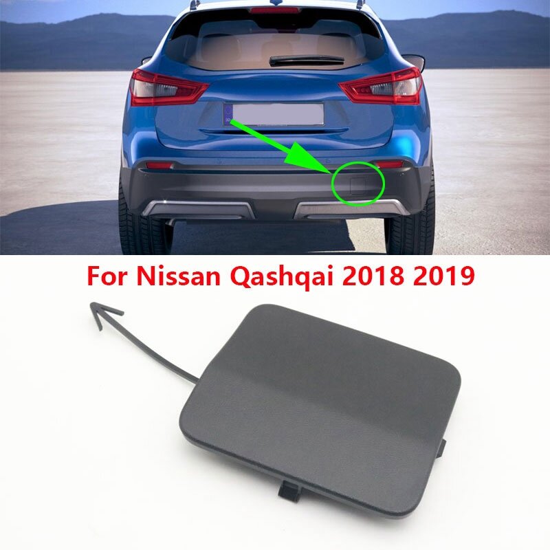Gancho de remolque de parachoques trasero, tapa de cubierta de remolque embellecedora para Nissan Qashqai 2018 2019 85071-DF60A-B151