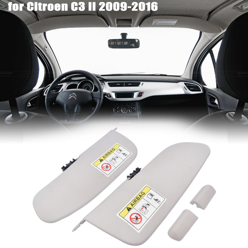 แผงบังแดดภายในสำหรับรถ Citroen C3 II 2009 2010 2011 2012 2013 -2016แผงบังแดดด้านในแบบไม่มี1613251480ไฟ