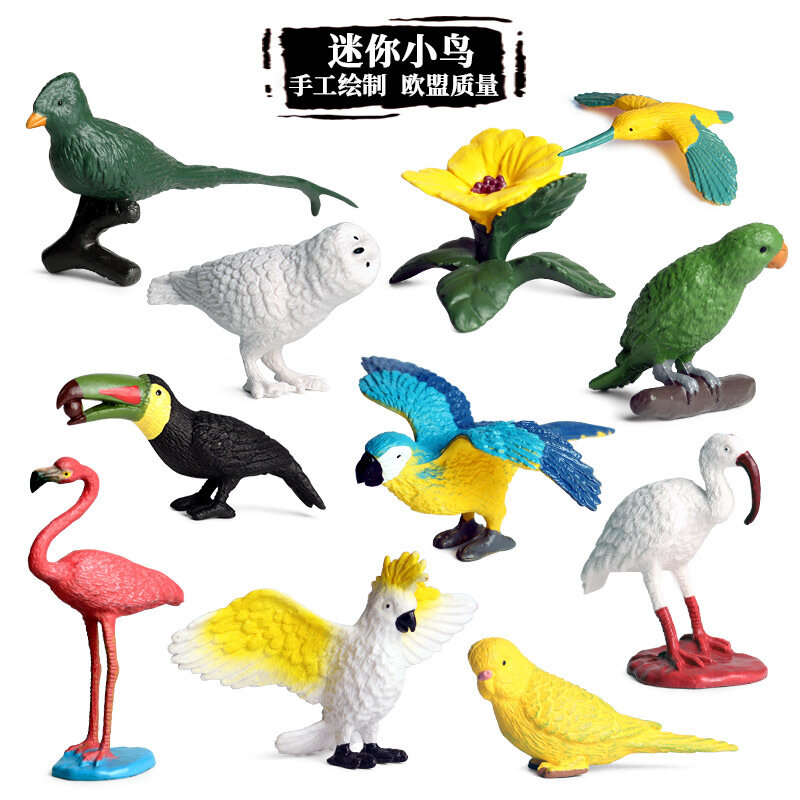 Детская модель животного, твердые статические птицы, фламинго, птицы, орнамент