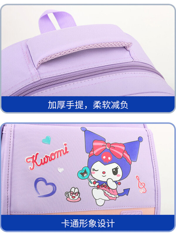 Hello Kitty Schoolbag para meninos e meninas, mochila infantil de grande capacidade, alunos do ensino primário, novo, 1-6