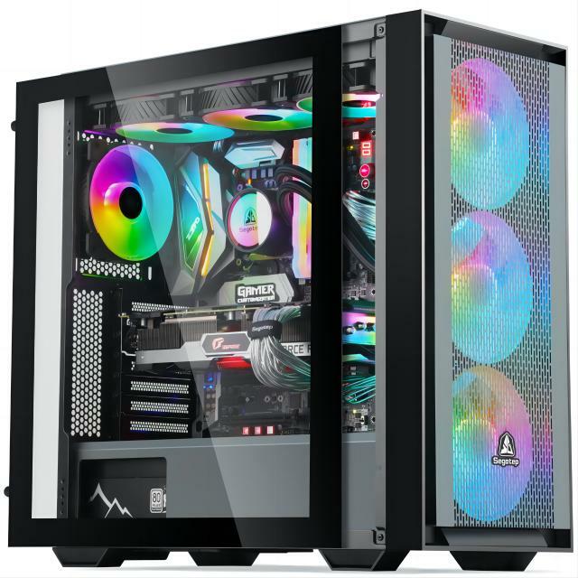 Aotesier Gaming PC core A8 7680 CPU With 16G RAM 500 G SSD  ATX/ITX/M-ATX full view side panel Temper Glass Front Gaming pc game