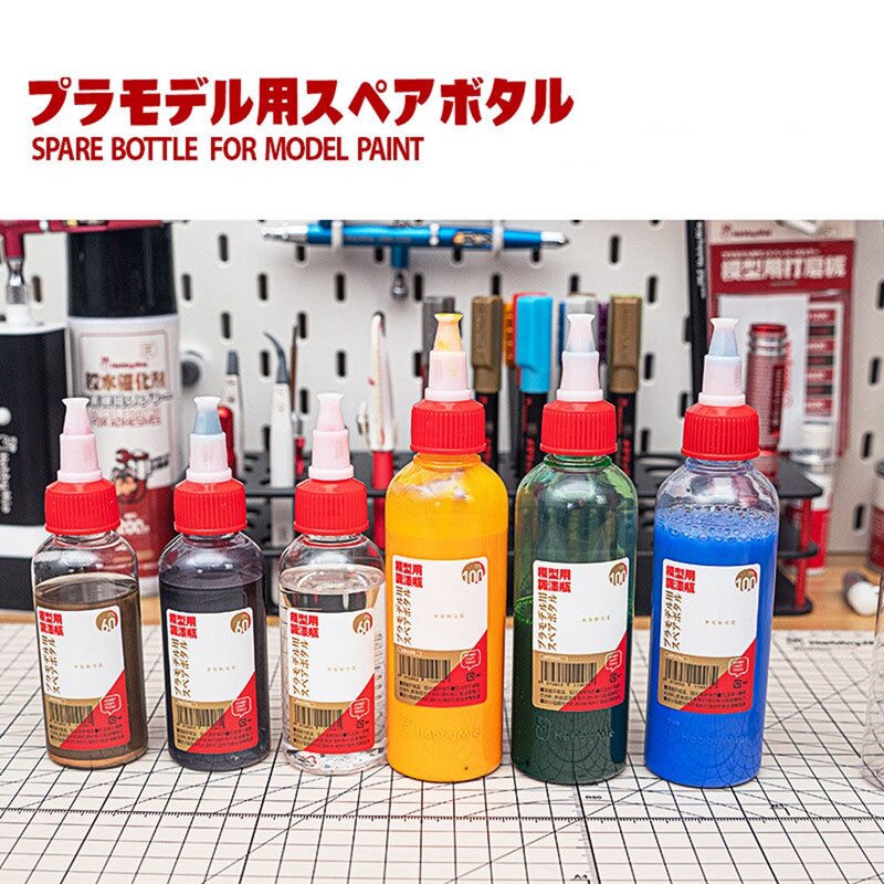 60/100ml Empty Bottle For Paint Fluid Pour/Mixing Spare Bottle Dropper Refillable Bottles For Model Paint Art DIY Tool
